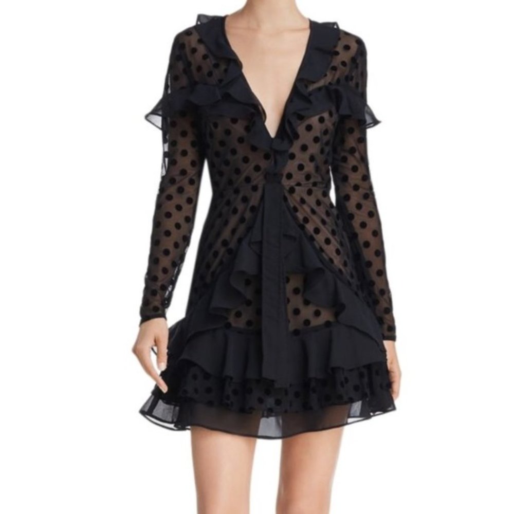 For Love and Lemons Dotty Black Dress Sz Small